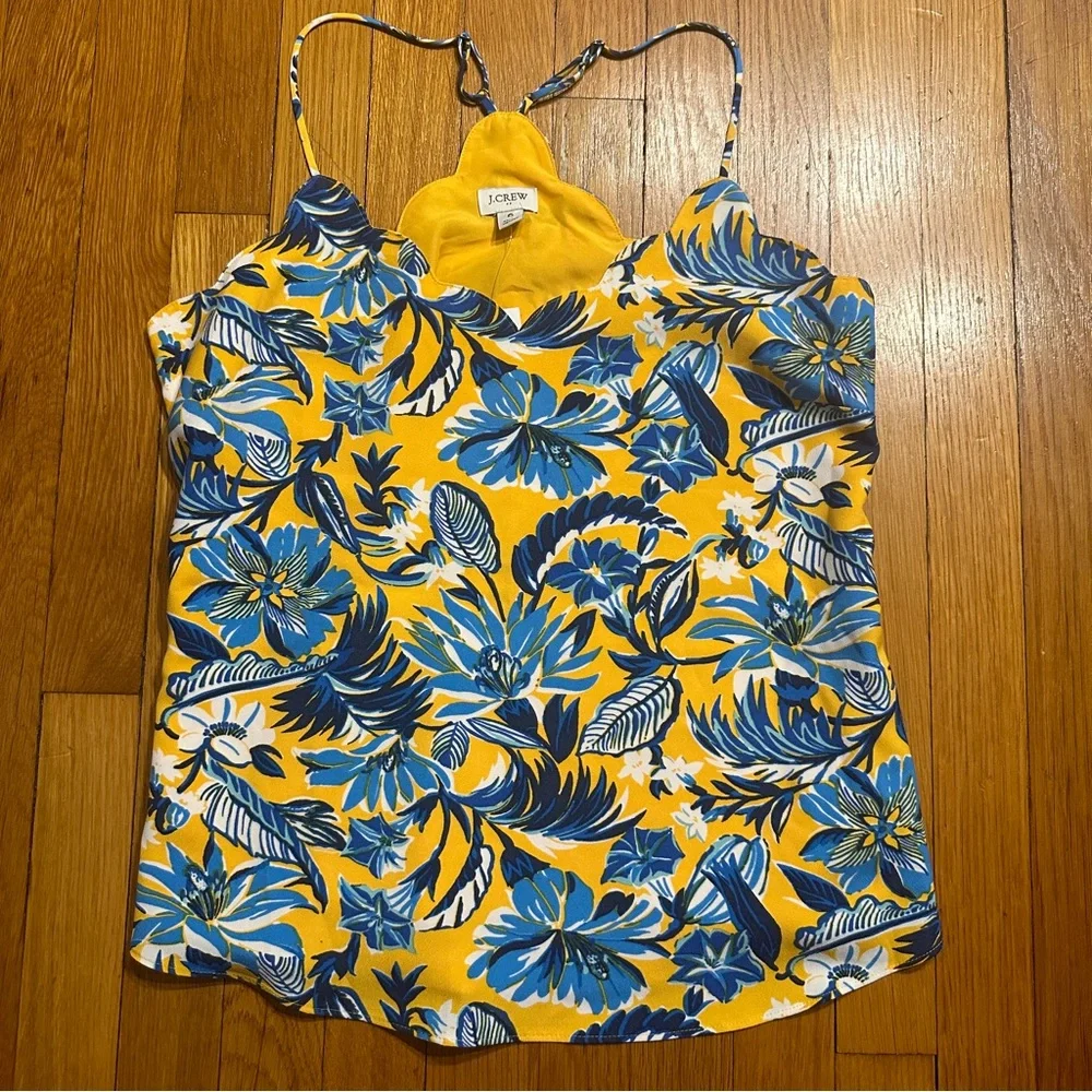 J. Crew scalloped tropical floral cami